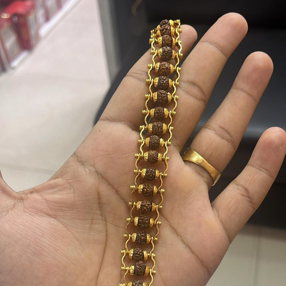 Gold Plated Rudraksha Bracelet