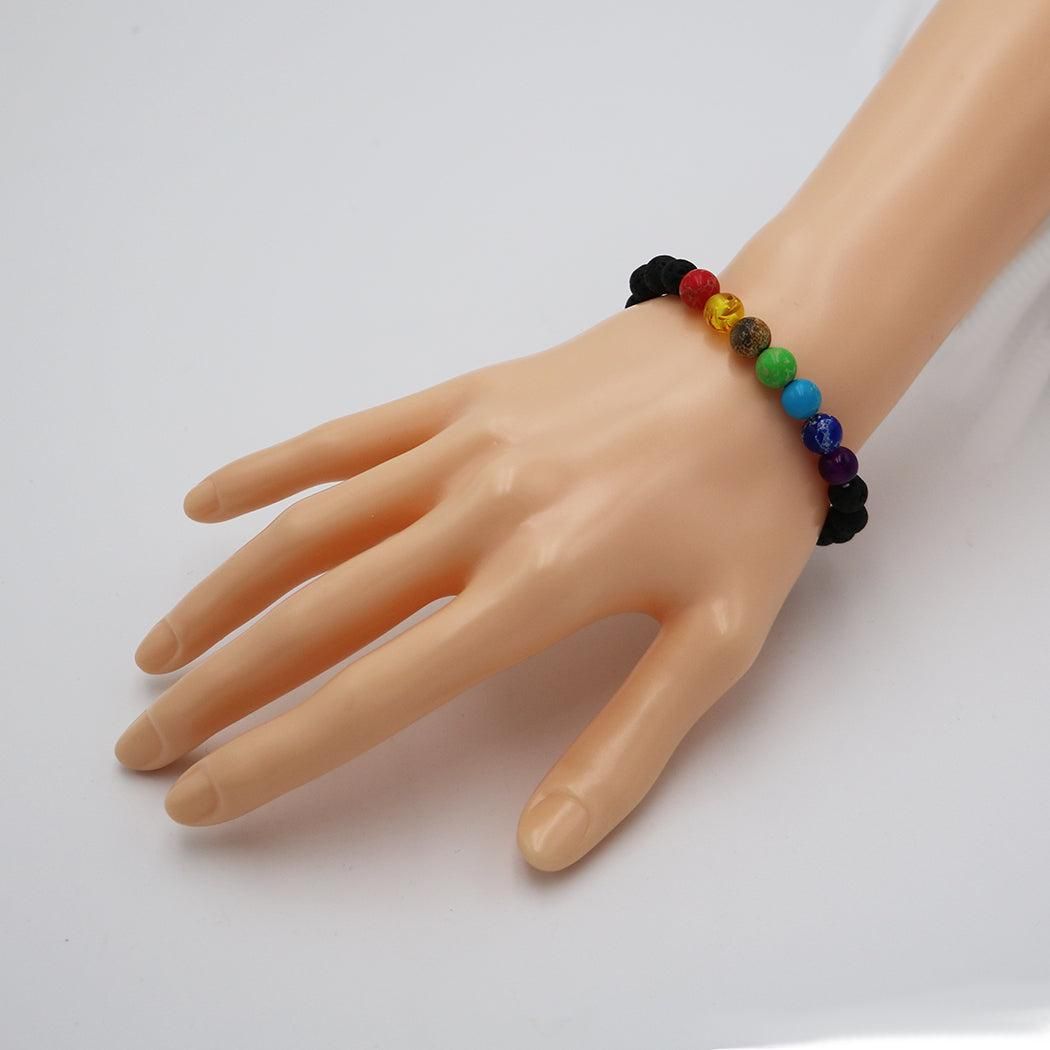7 Chakra Lava Bracelet