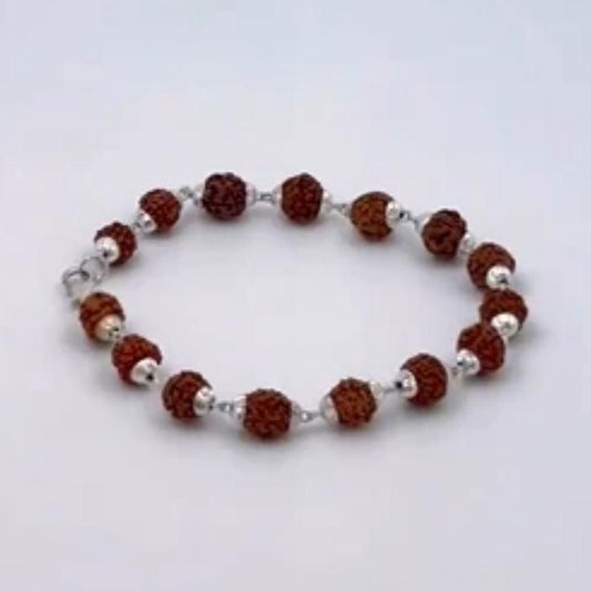 Pure Silver Rudraksha Bracelet: Spiritual Elegance for Men & Women