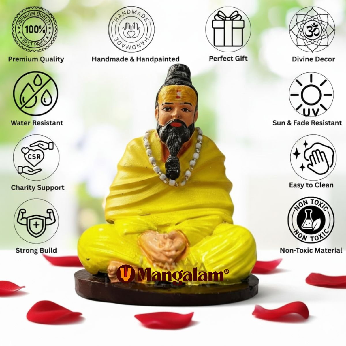Mangalam® Premananda Ji Maharaj Idol (4.5 Inch): Divine Guidance for Your Home, Car & Workspace 🙏