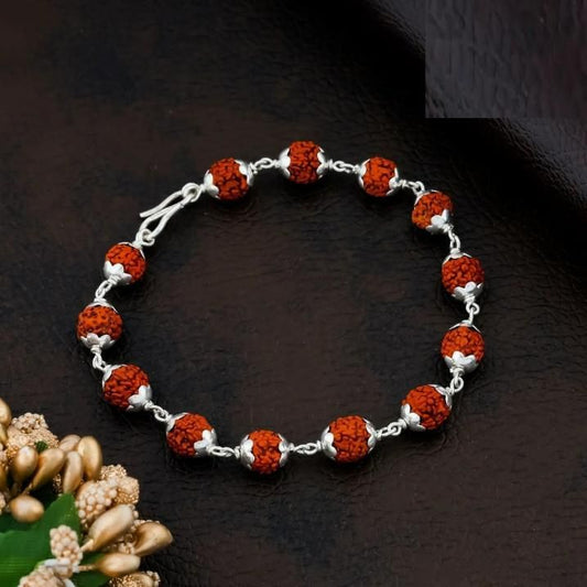 Pure Silver Rudraksha Bracelet: Spiritual Elegance for Men & Women