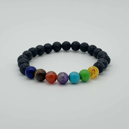 7 Chakra Lava Bracelet