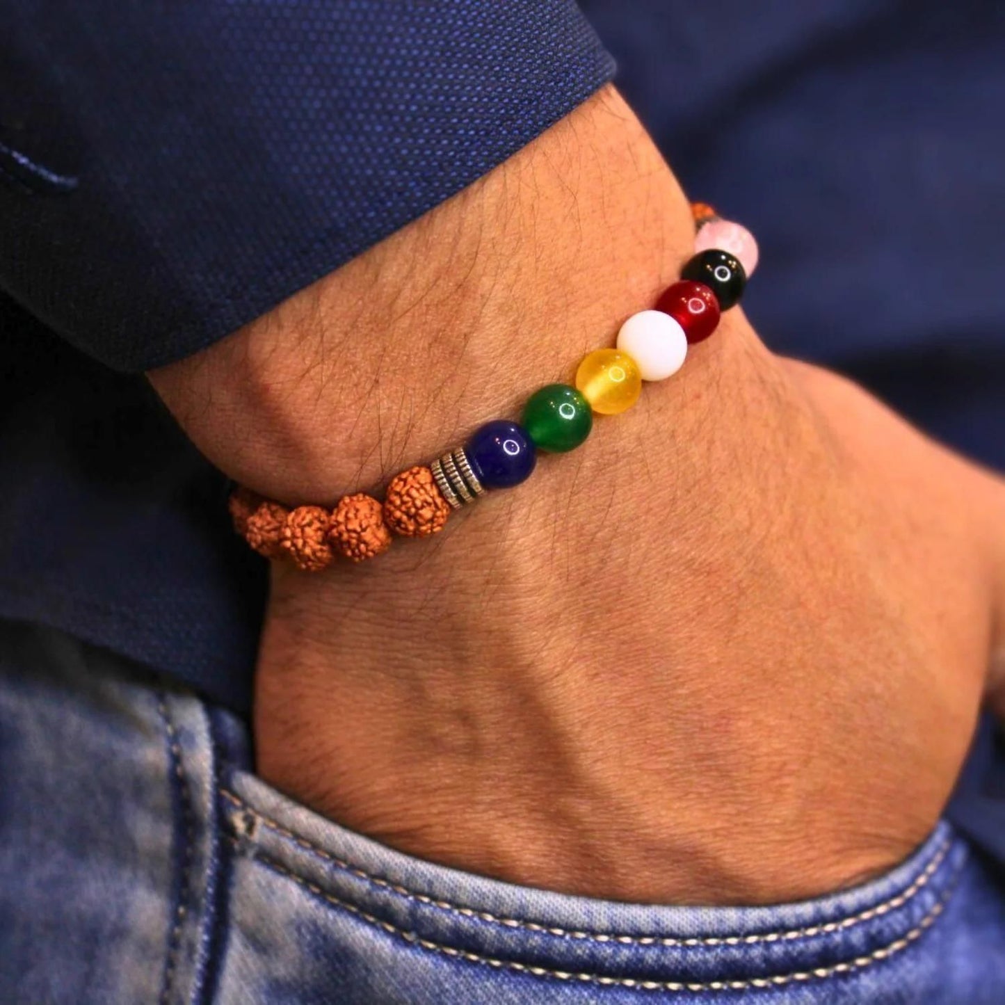7 Chakra Rudraksha Bracelet: Energy Healing & Spiritual Protection for Men