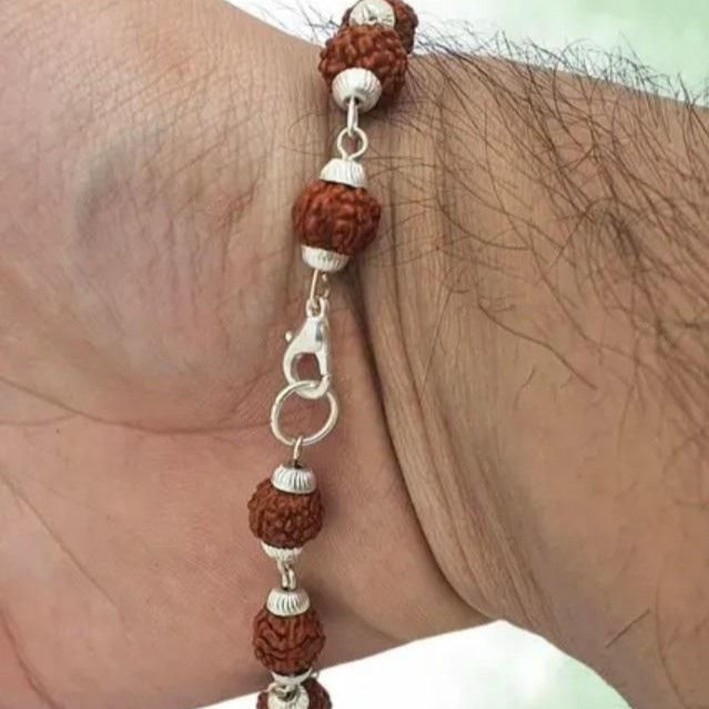 Pure Silver Rudraksha Bracelet: Spiritual Elegance for Men & Women