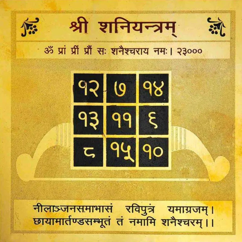 Gold Plated Shri Shani Yantra